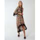 Paisley Wrap Kimono Style Hi Lo Dress