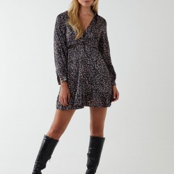 Wrap Bust Mini Shirt Dress