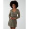 V-Neck Long Sleeve Lurex Dress