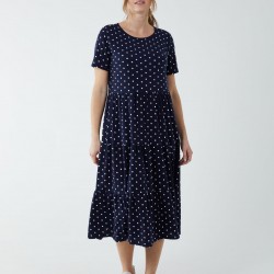 Tiered Smock Midi Dress