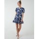 Round Neck Mini Dress With Tiered Frill Hem