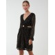 V-Neck Long Sleeve Lurex Dress