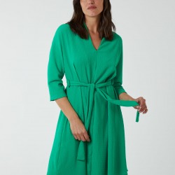 V Neck Crunchy Stitch Batwing Dress