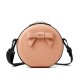 Round Leather Shoulder Bag