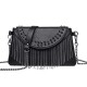 Black Crossbody Bag With Silver Hardware