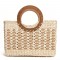 Bamboo Handle Straw Purse