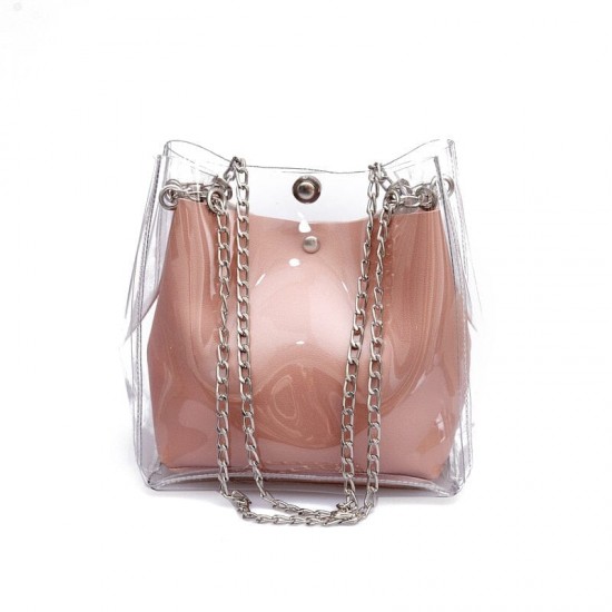 Clear Purse With Silver Chain