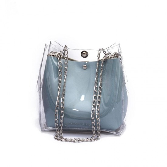 Clear Purse With Silver Chain