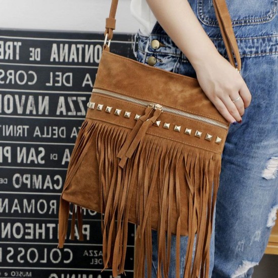 Boho Leather Fringe Purse