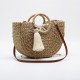 Circle Handle Straw Bag