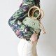 Circle Handle Straw Bucket Bag