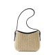 Straw And Brown Leather Purse