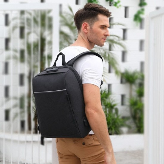 Laptop Backpack With USB Charging Port And Lock