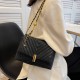 Black Quilted Purse With Gold Chain Strap