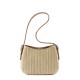 Straw And Brown Leather Purse