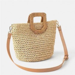 Straw Bag Leather Straps